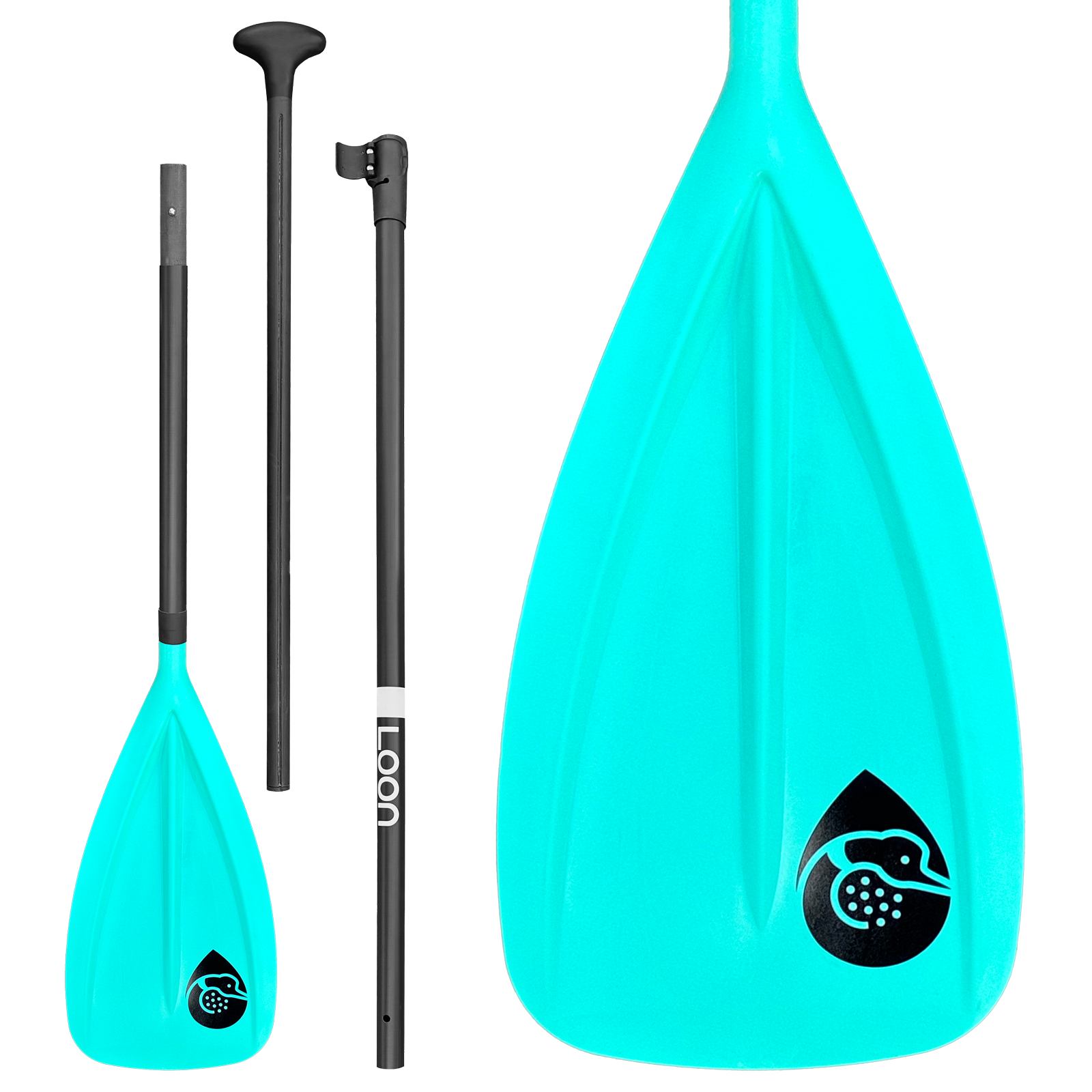 LP-01 High-Impact 3-Piece Adjustable SUP Paddle - Caribbean Blue