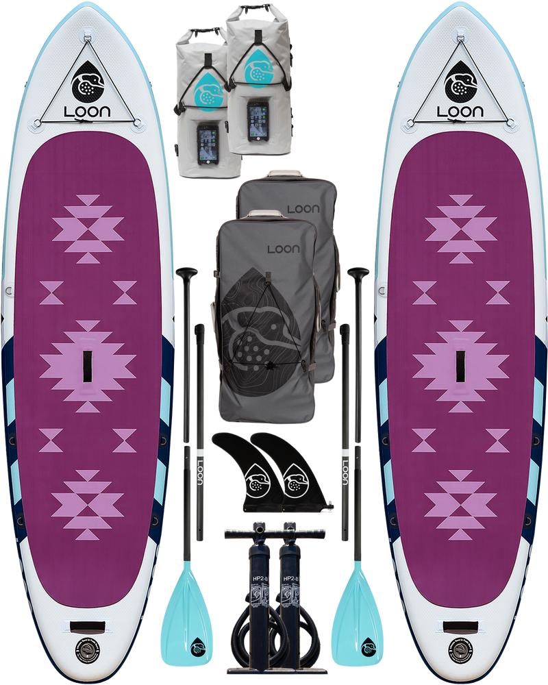 Two Board Complete SUP Package: Yoga 10'8 Inflatable Paddle Boards + –  Loon Paddle Company