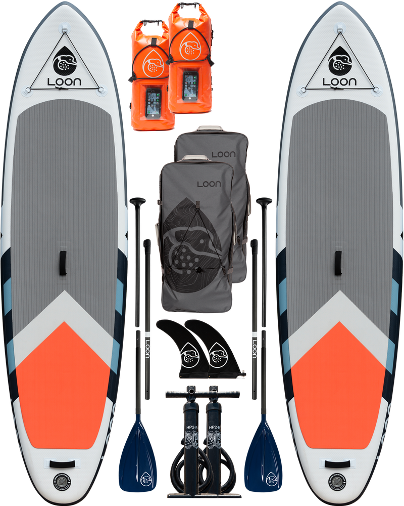 Two Board Complete SUP Package: All-Around 10'8" Inflatable Paddle Boards + Paddles